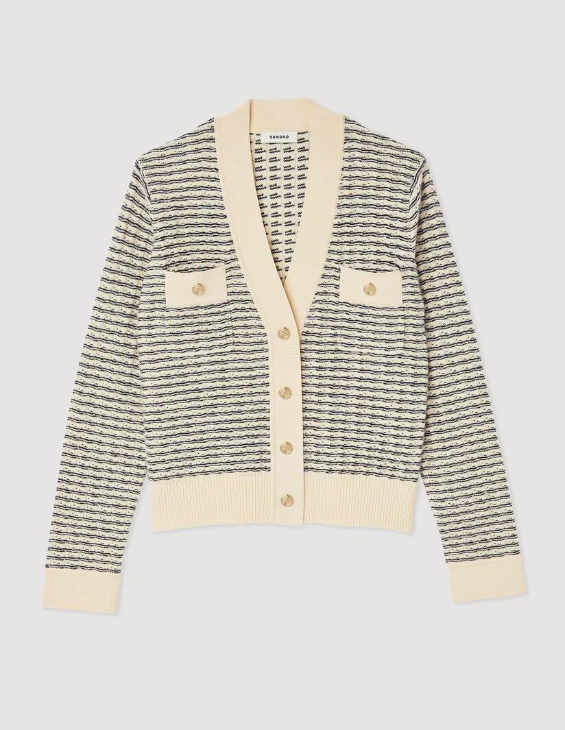 Cárdigan de punto de rayas - Imagen 6