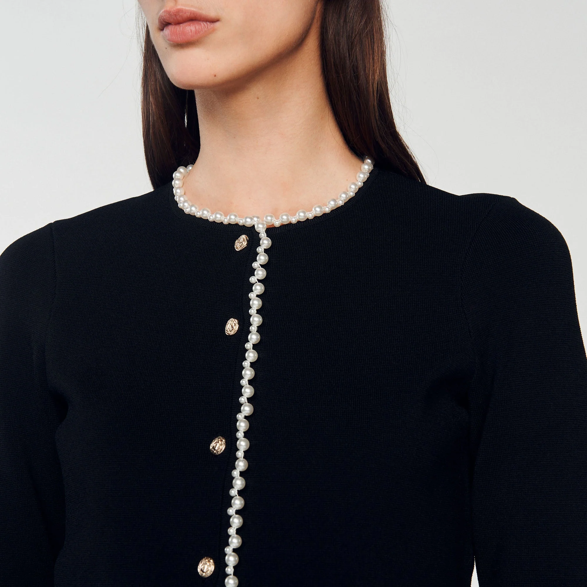 Cárdigan de punto con perlas - Imagen 3