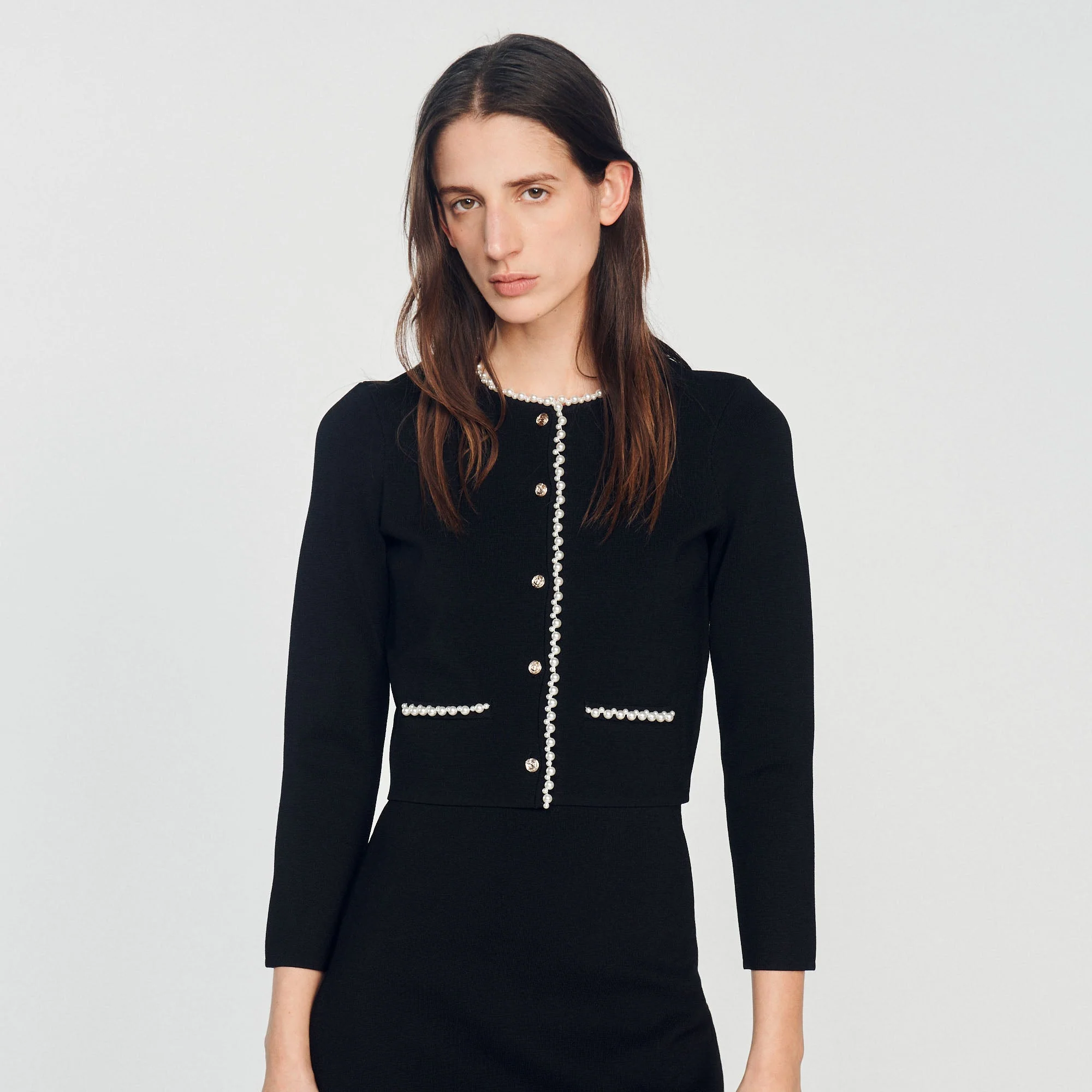 Cárdigan de punto con perlas - Imagen 4