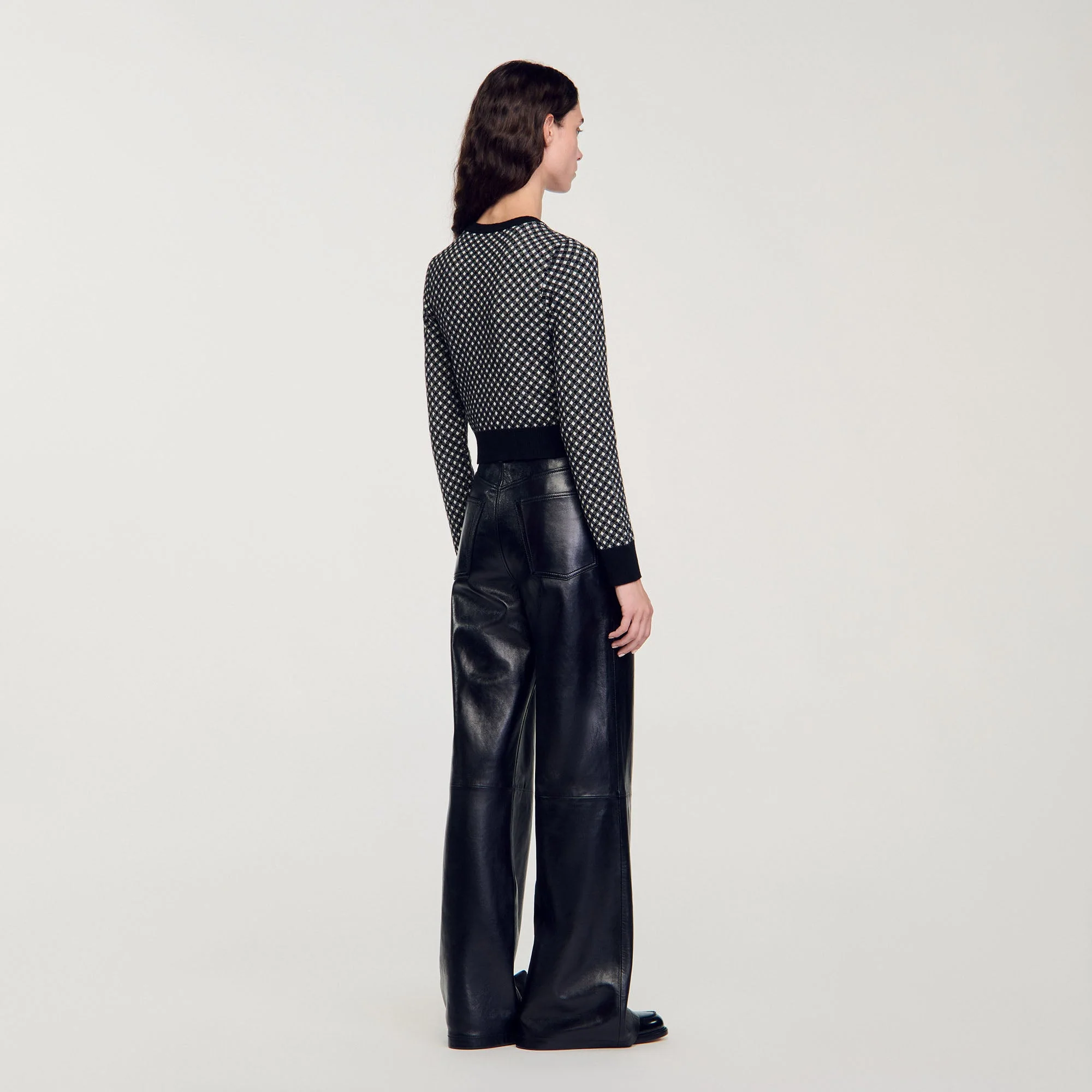 Cárdigan jacquard de cuadros - Imagen 5