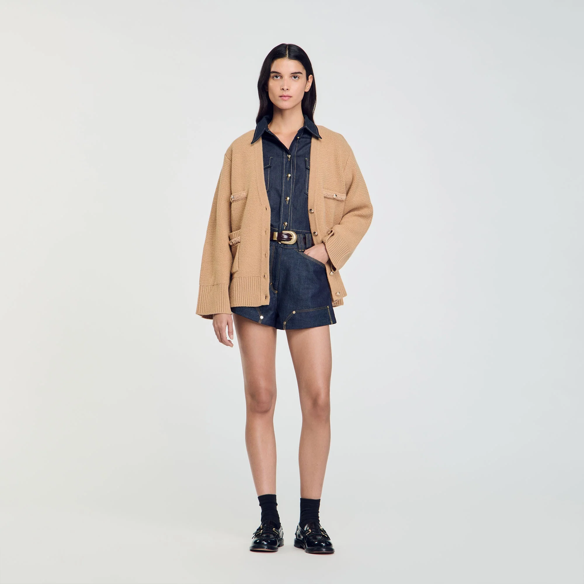 Cárdigan largo de lana