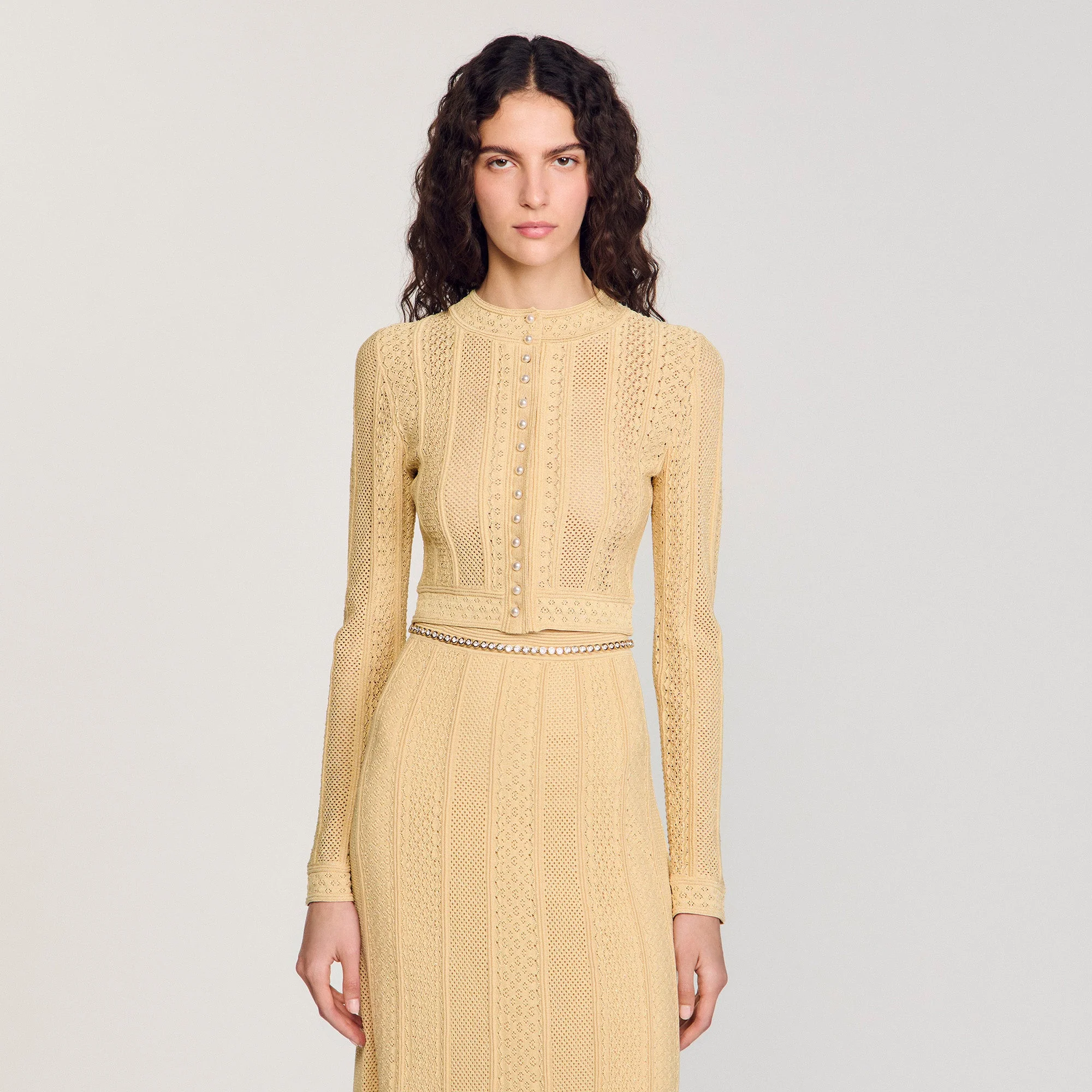 Cárdigan de punto pointelle - Imagen 5