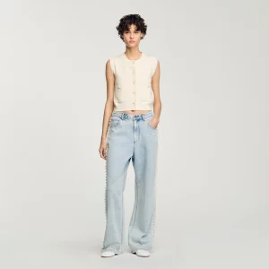 Chaleco de tweed con textura