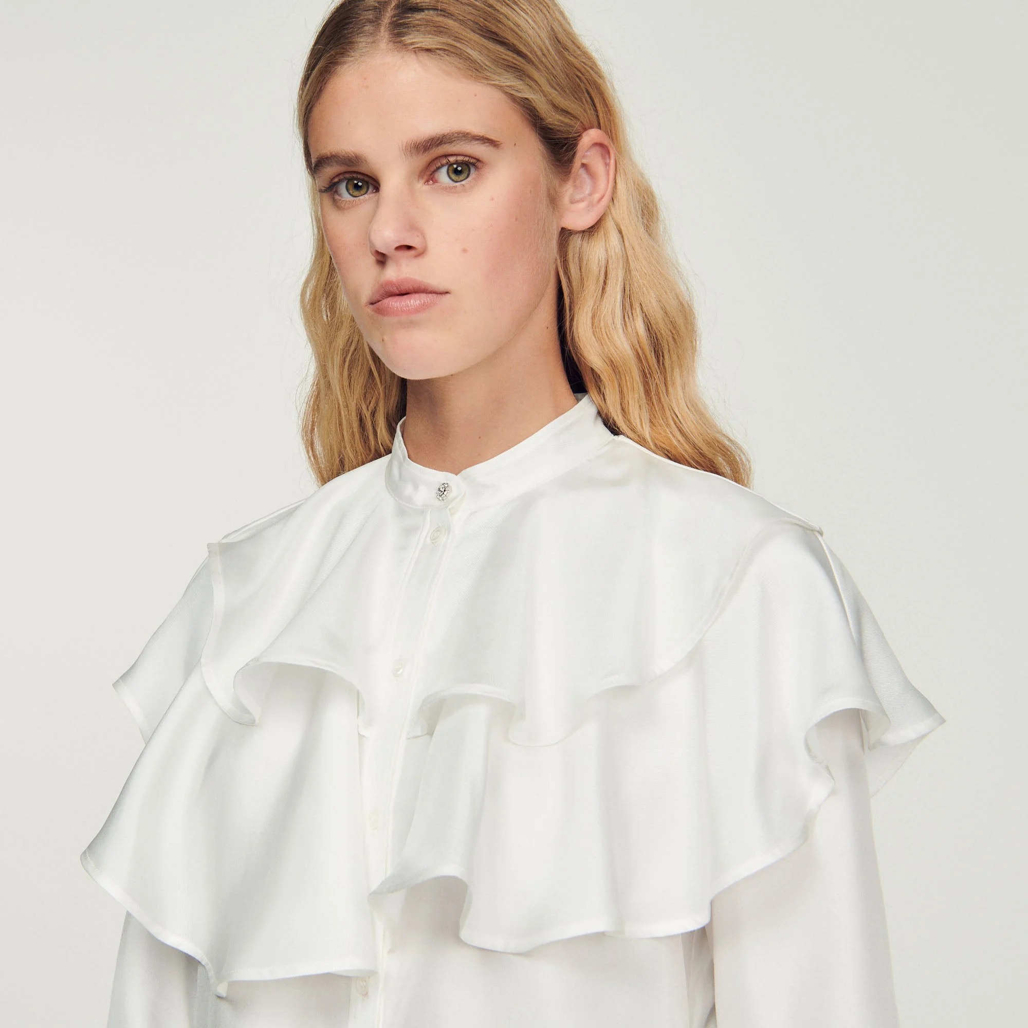 Camisa de seda con volantes - Imagen 3