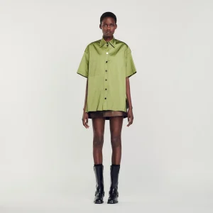 Camisa oversize satinada