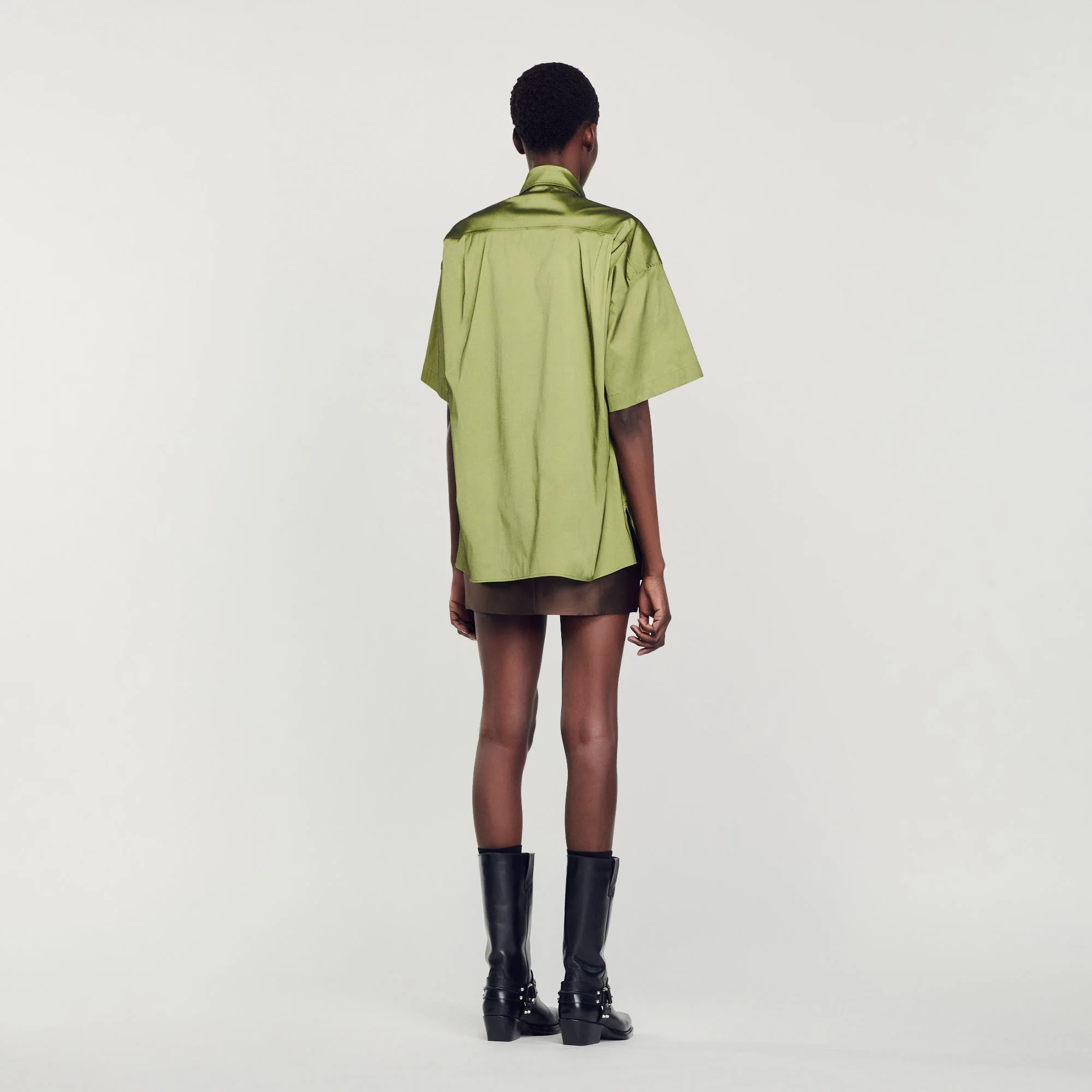 Camisa oversize satinada - Imagen 6