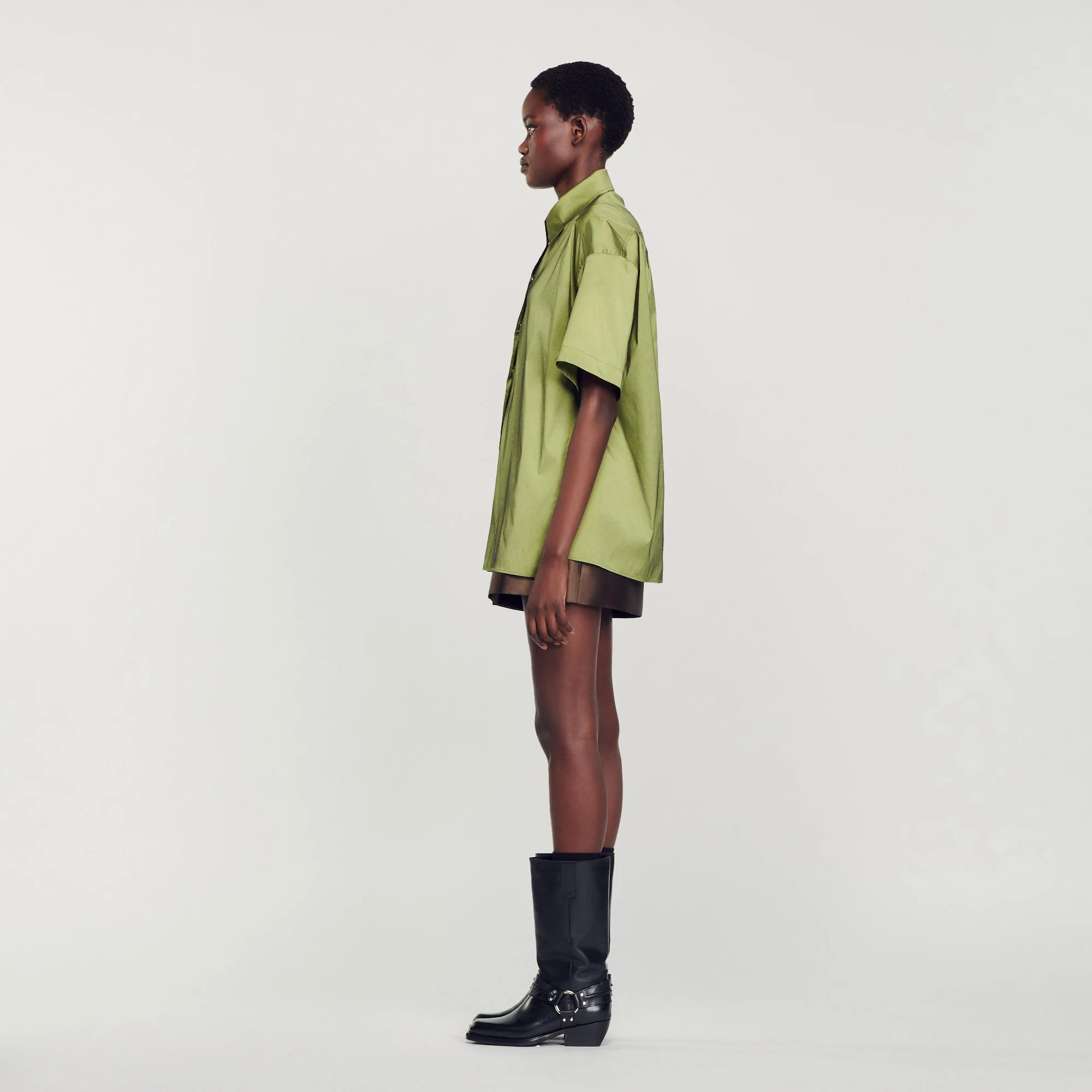 Camisa oversize satinada - Imagen 7