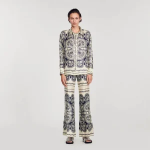 Camisa de seda estampada