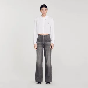 Camisa corta de popelina