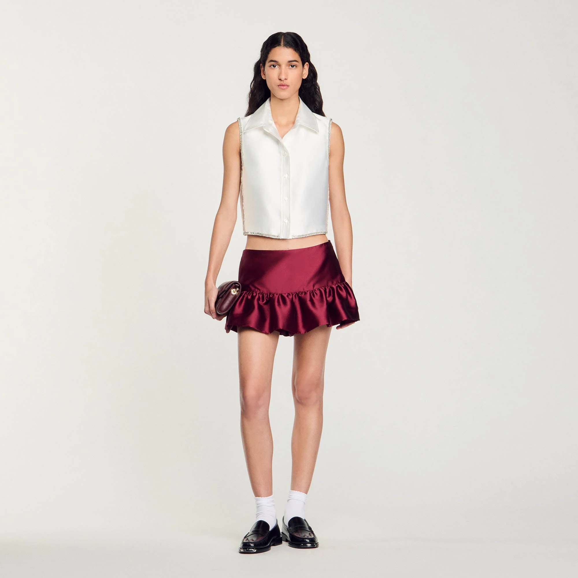 Camisa corta con brillantes - Imagen 4