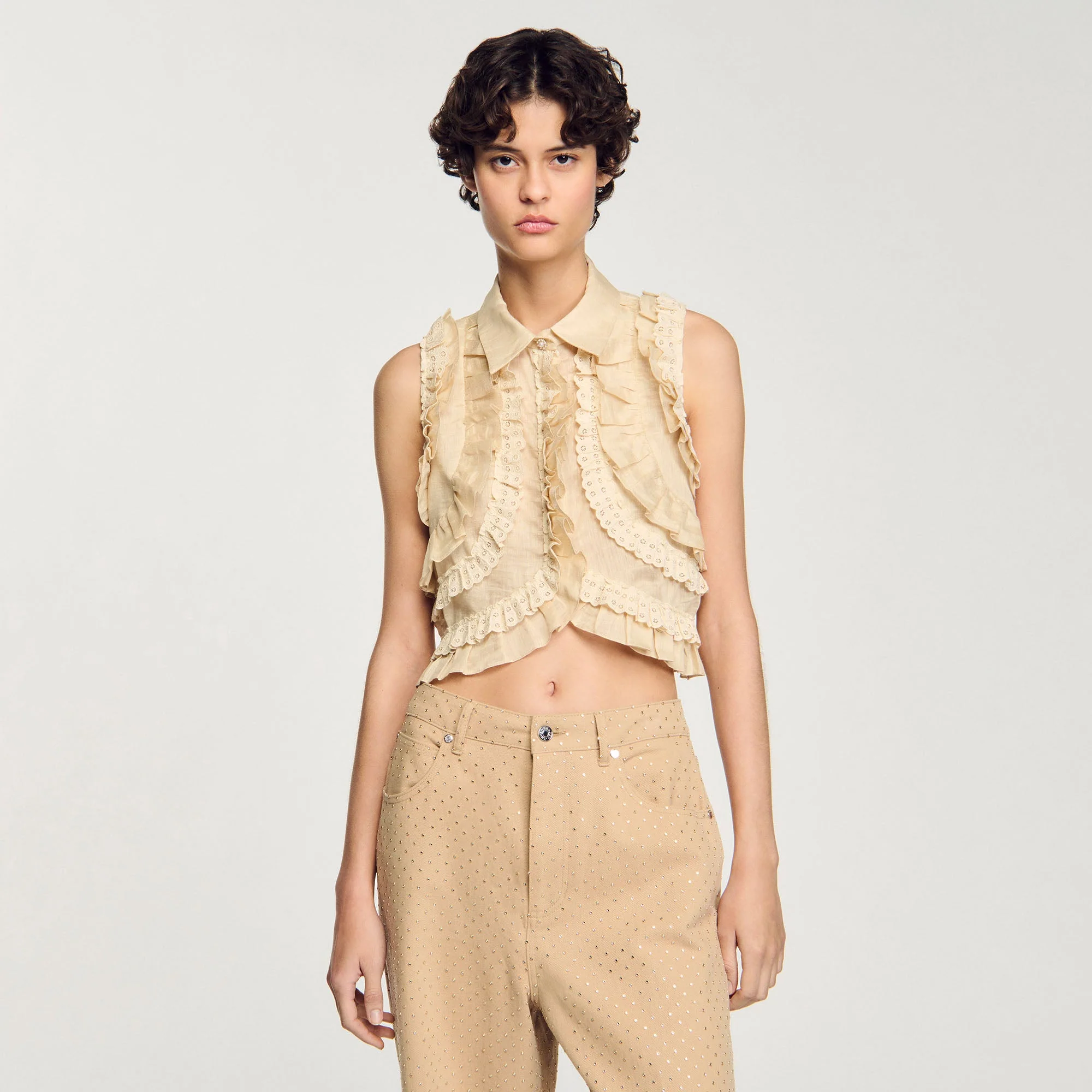 Camisa corta con volantes - Imagen 5