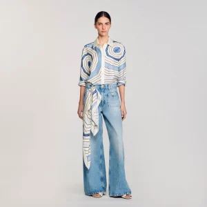 Camisa de seda con espirales