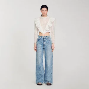 Jean large orné en strass