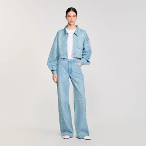 Vaquero con strass y perlas