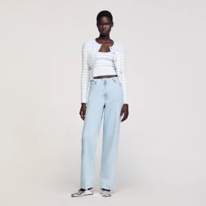 Vaquero ancho desteñido