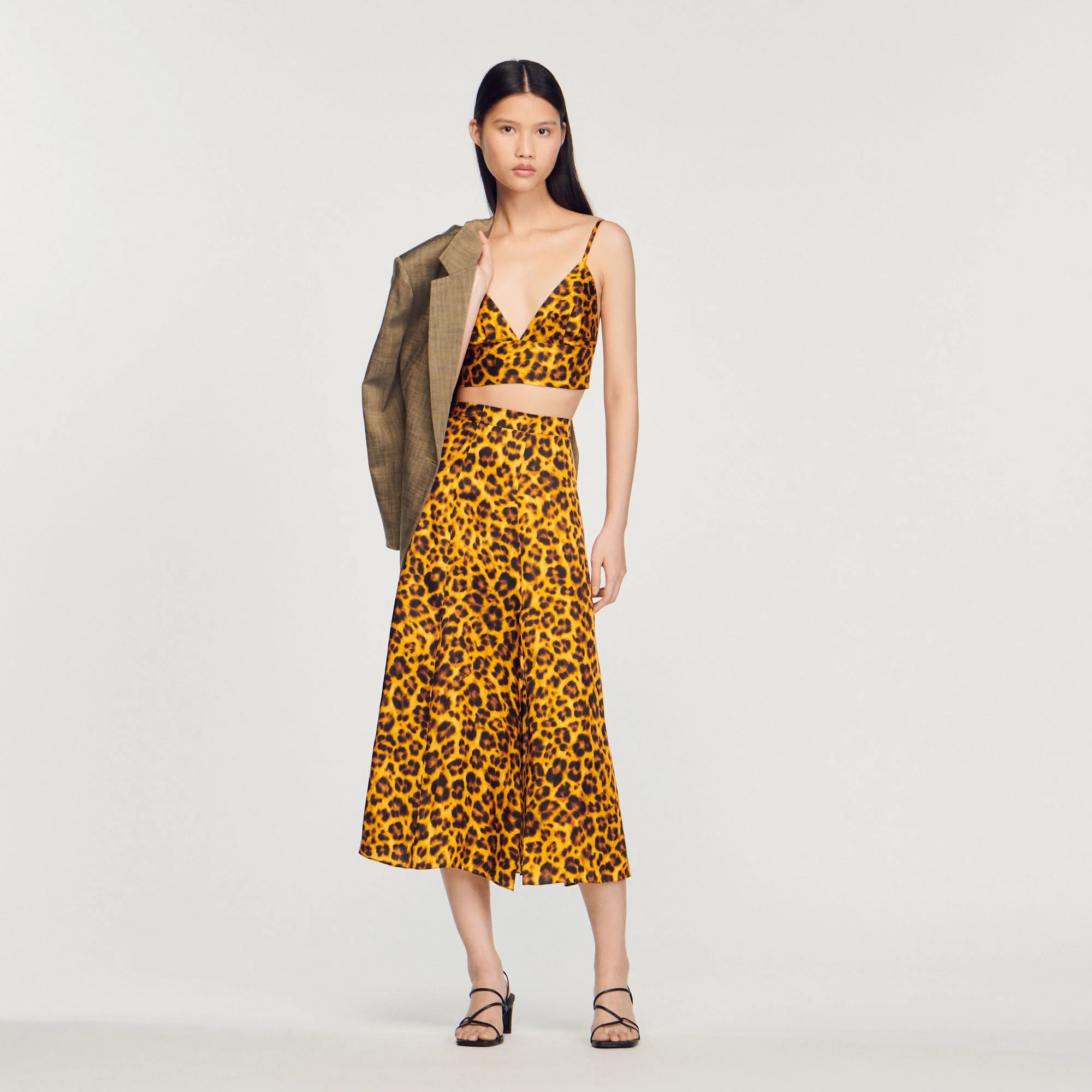 Falda con estampado de leopardo