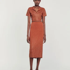 Falda midi sublimada con strass