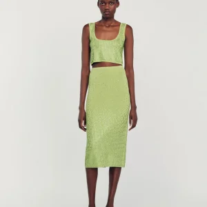 Falda midi sublimada con strass