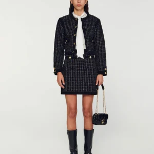 Falda de punto texturizada