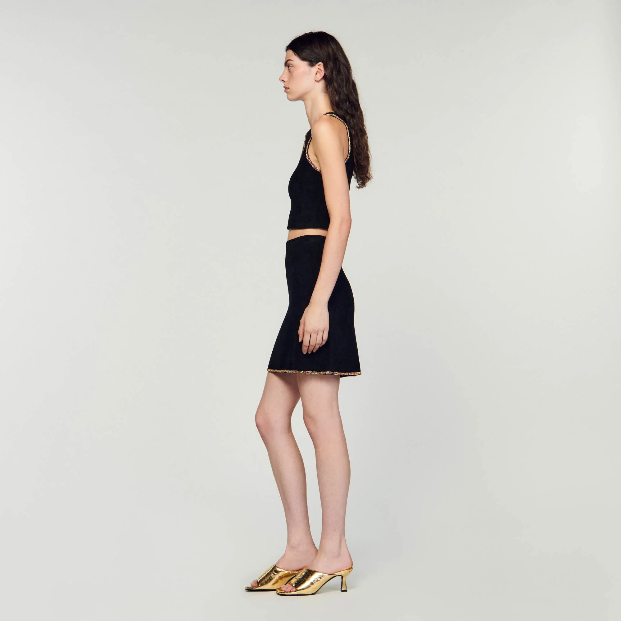 Falda corta de tejido de terciopelo - Imagen 4