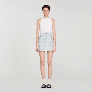 Falda corta de sarga