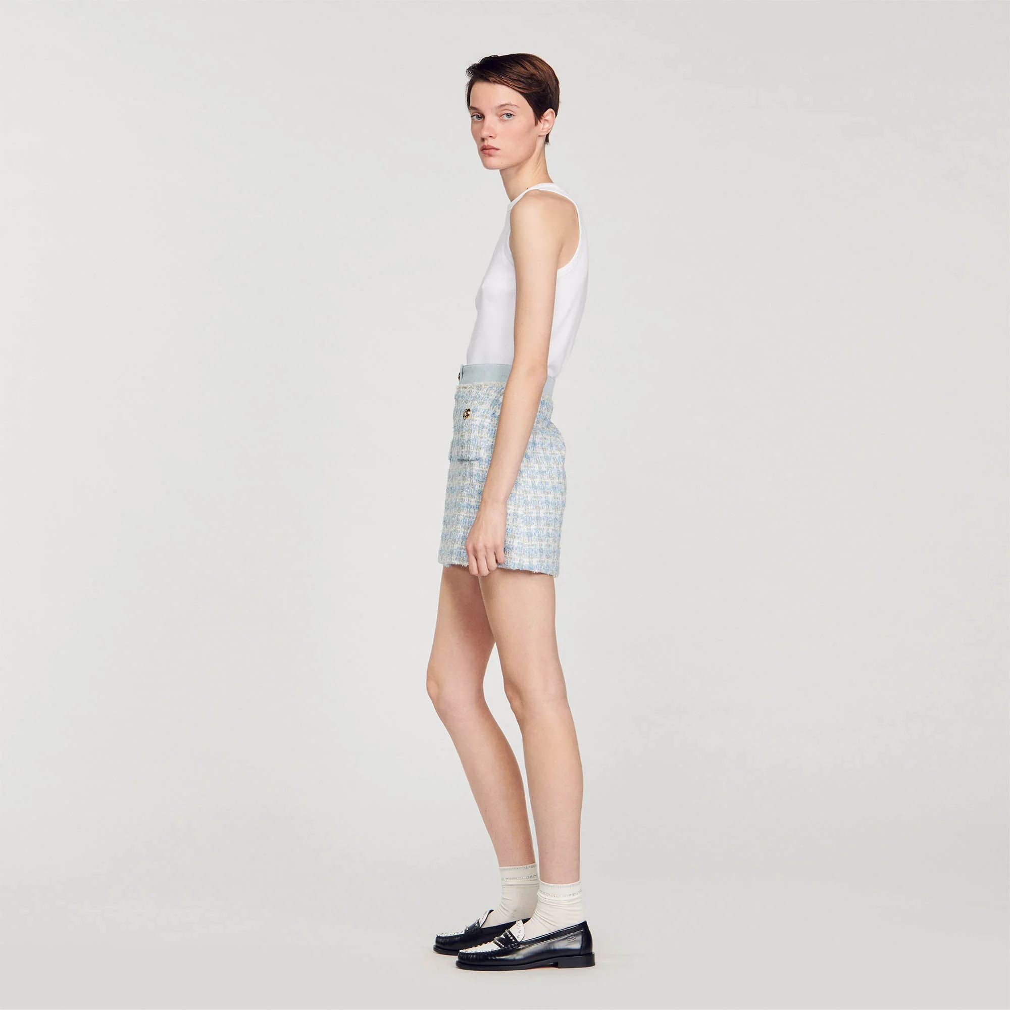 Falda corta de sarga - Imagen 4