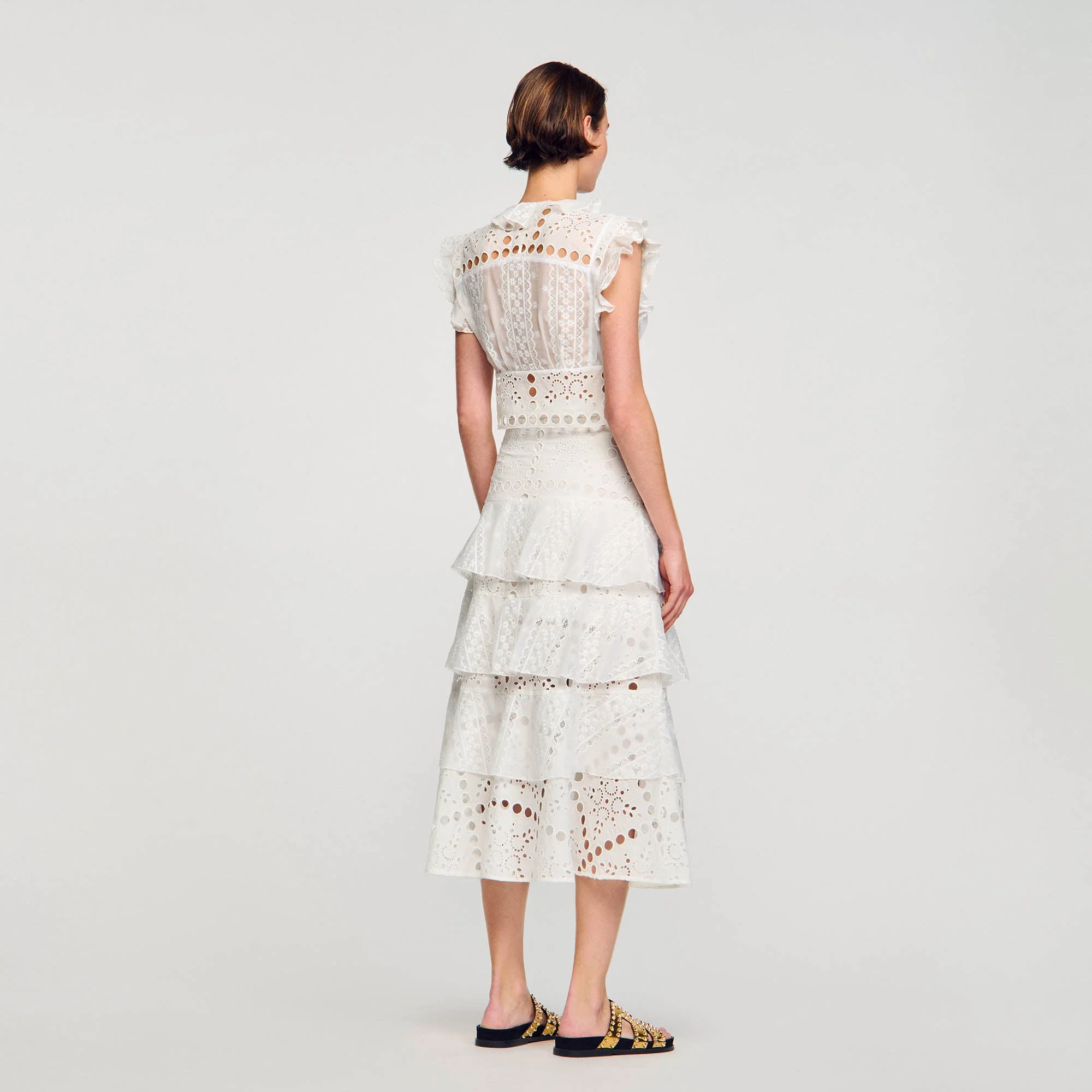 Falda larga con bordado inglés - Imagen 4