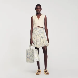 Falda de flores con volantes