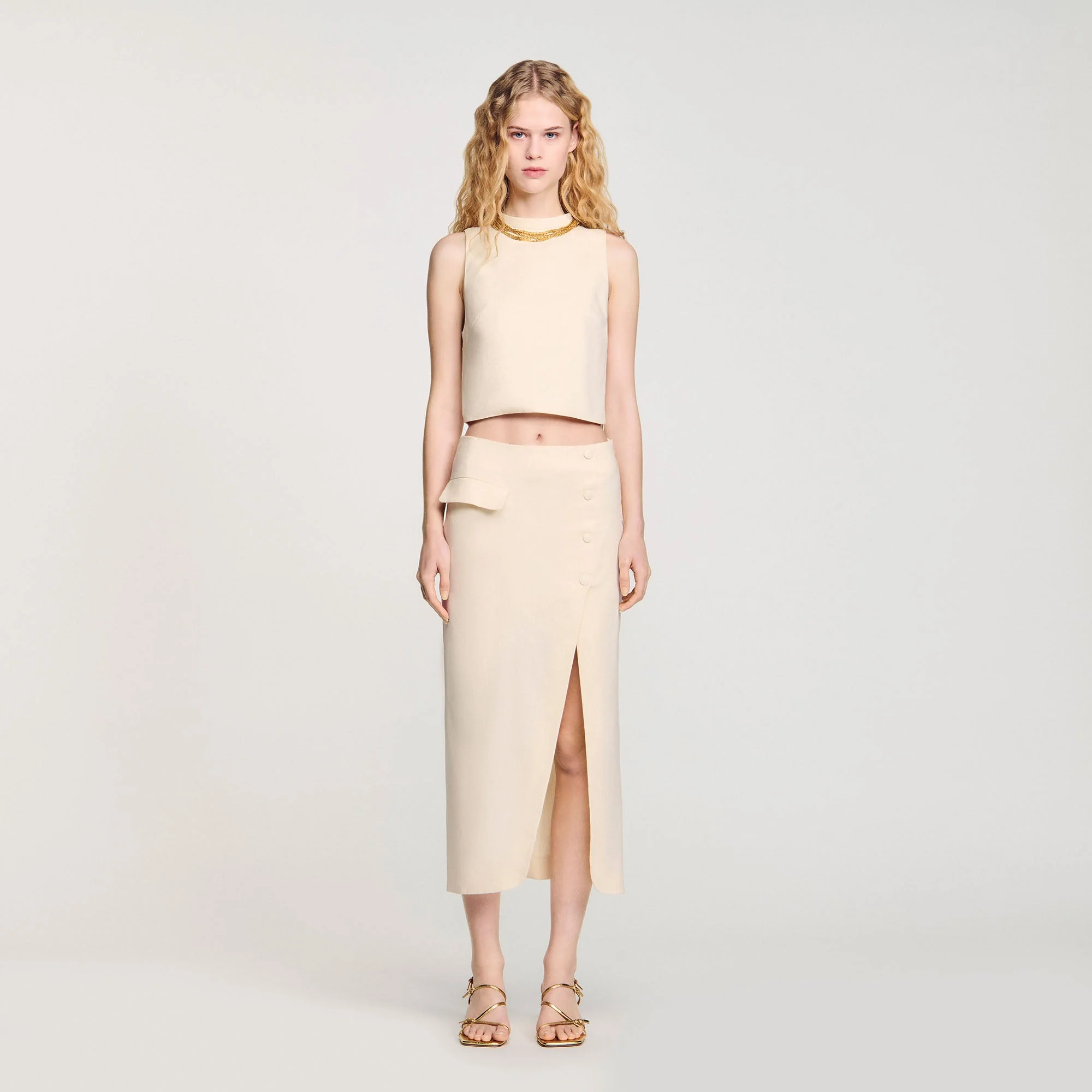 Falda larga con abertura - Imagen 7