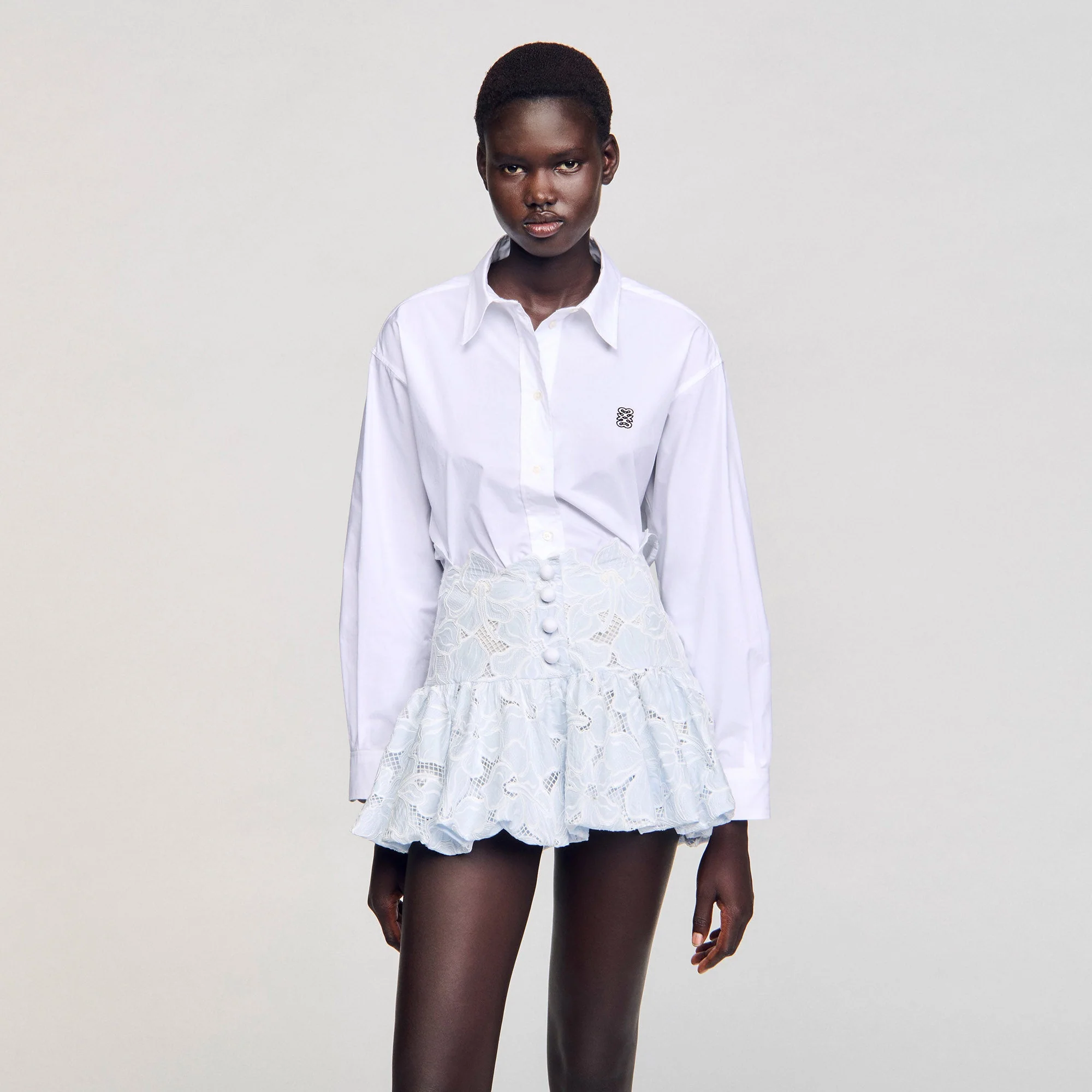 Falda corta de guipur - Imagen 3