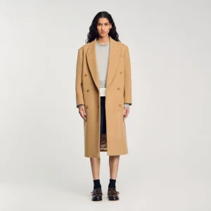 Abrigo largo de mezcla de lana