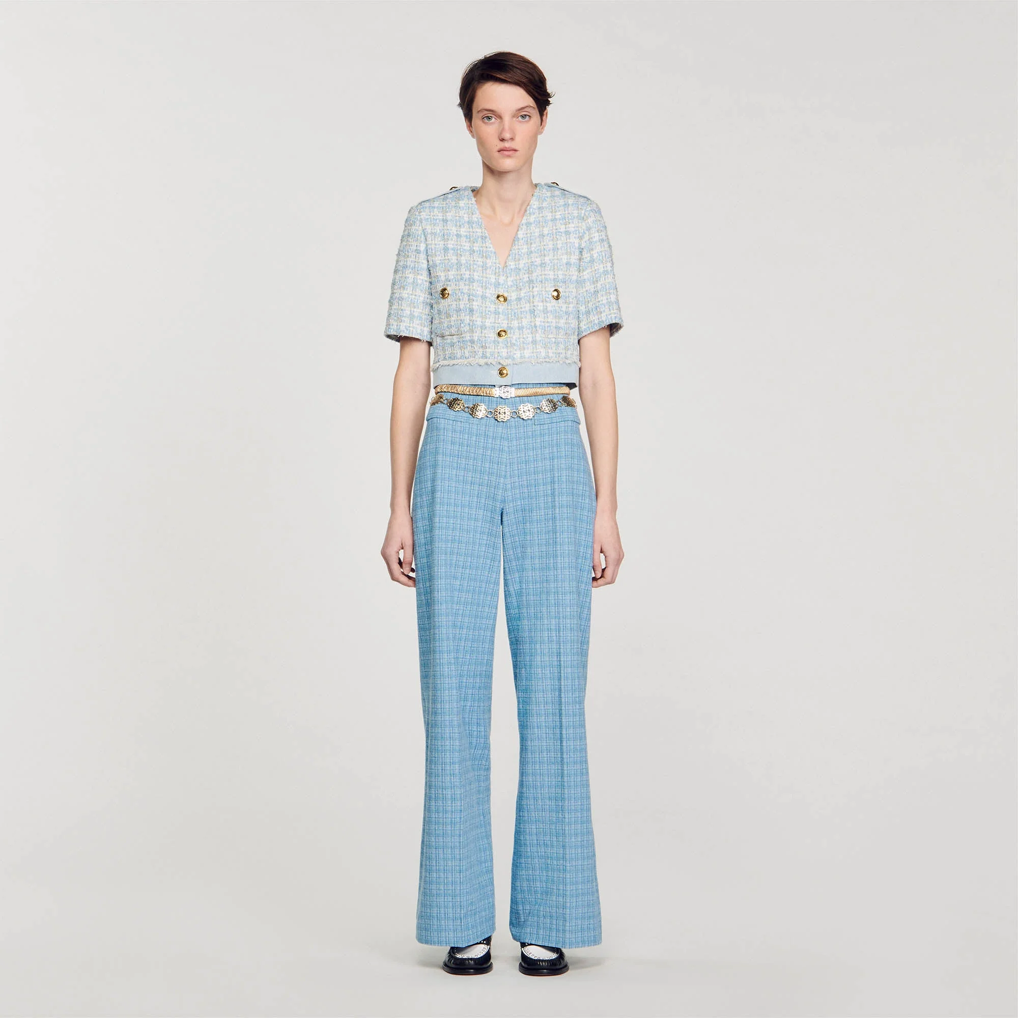 Pantalón ancho de tweed - Imagen 7