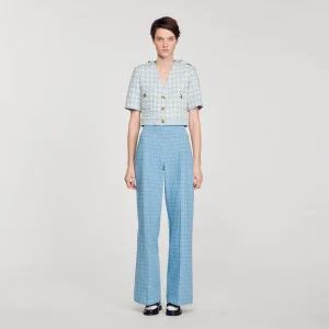 Pantalón ancho de tweed