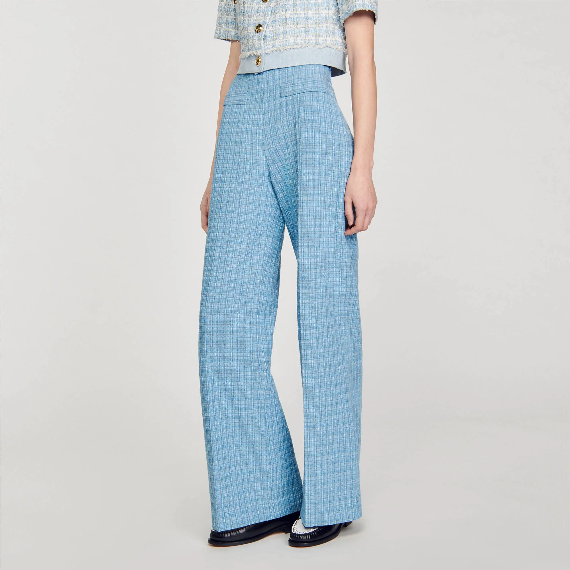 Pantalón ancho de tweed - Imagen 3