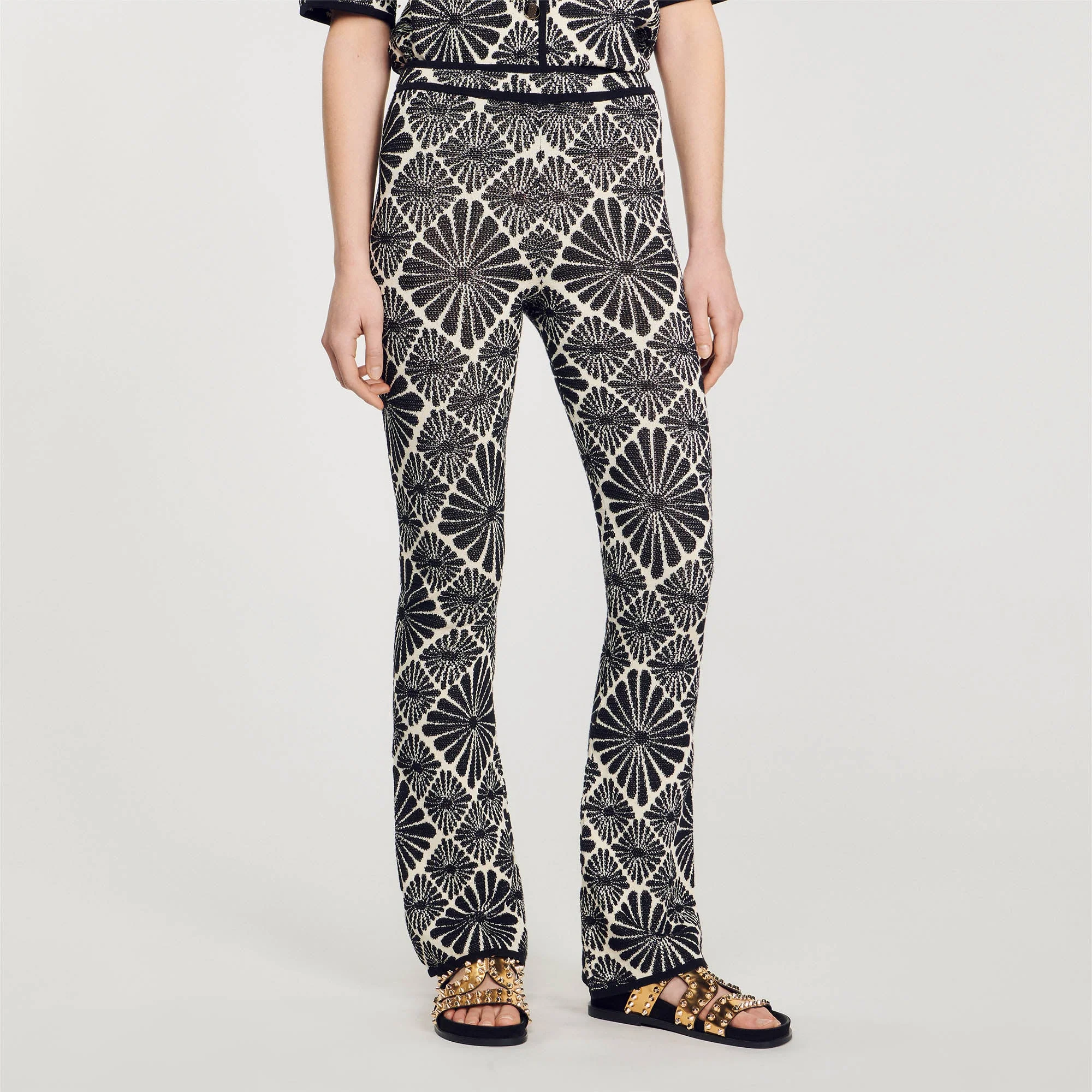 Pantalón de jacquard con flores - Imagen 3