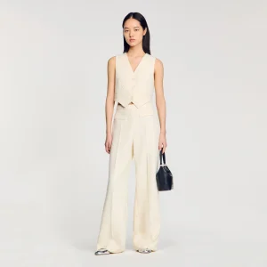 Pantalón de tweed con strass