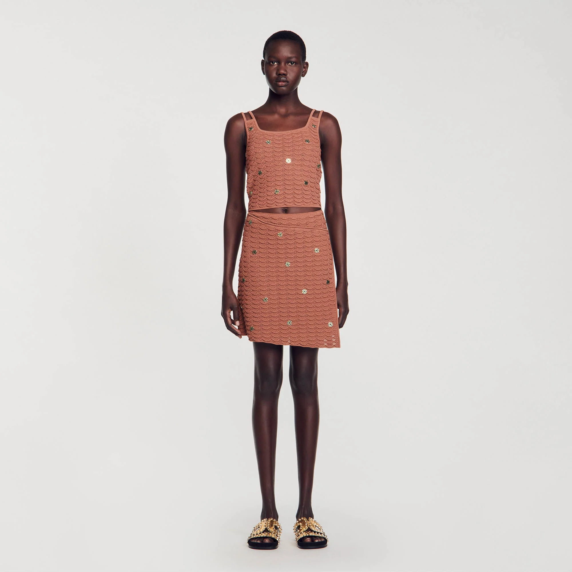 Top corto de punto con pinzas - Imagen 6