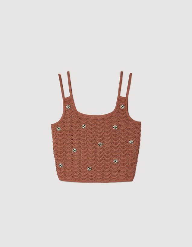 Top corto de punto con pinzas - Imagen 5