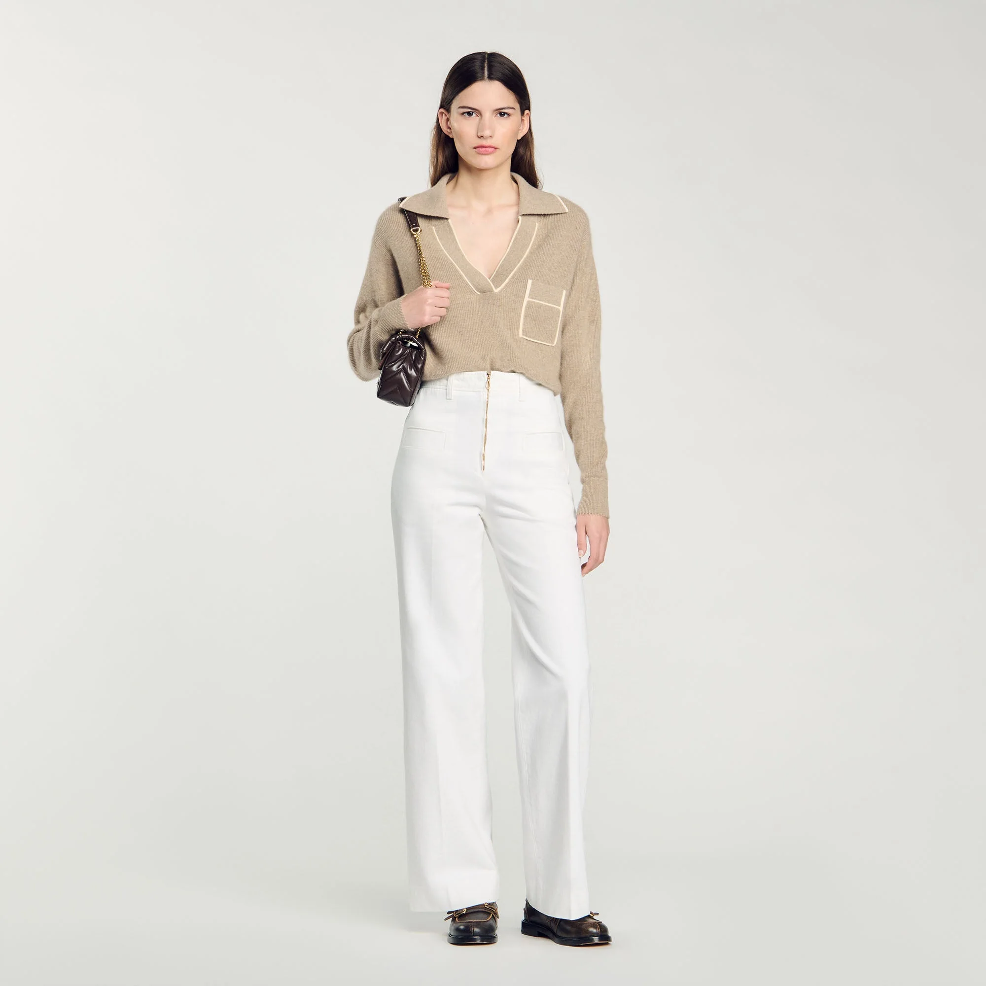 Jersey con cuello de polo abierto - Imagen 4