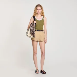 Camiseta de tirantes de canalé