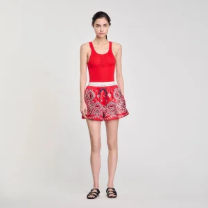 Camiseta de tirantes de canalé