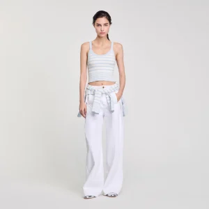 Camiseta de tirantes punto a rayas