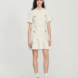 Vestido abrigo de lana efecto tweed