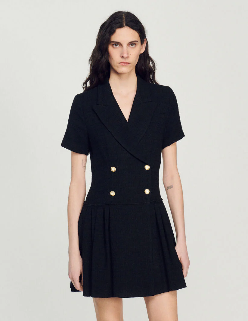 Vestido abrigo corto de tweed - Imagen 3