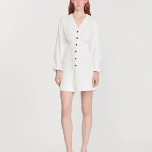 Vestido corto con botones de presión