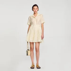 Vestido corto avolantado