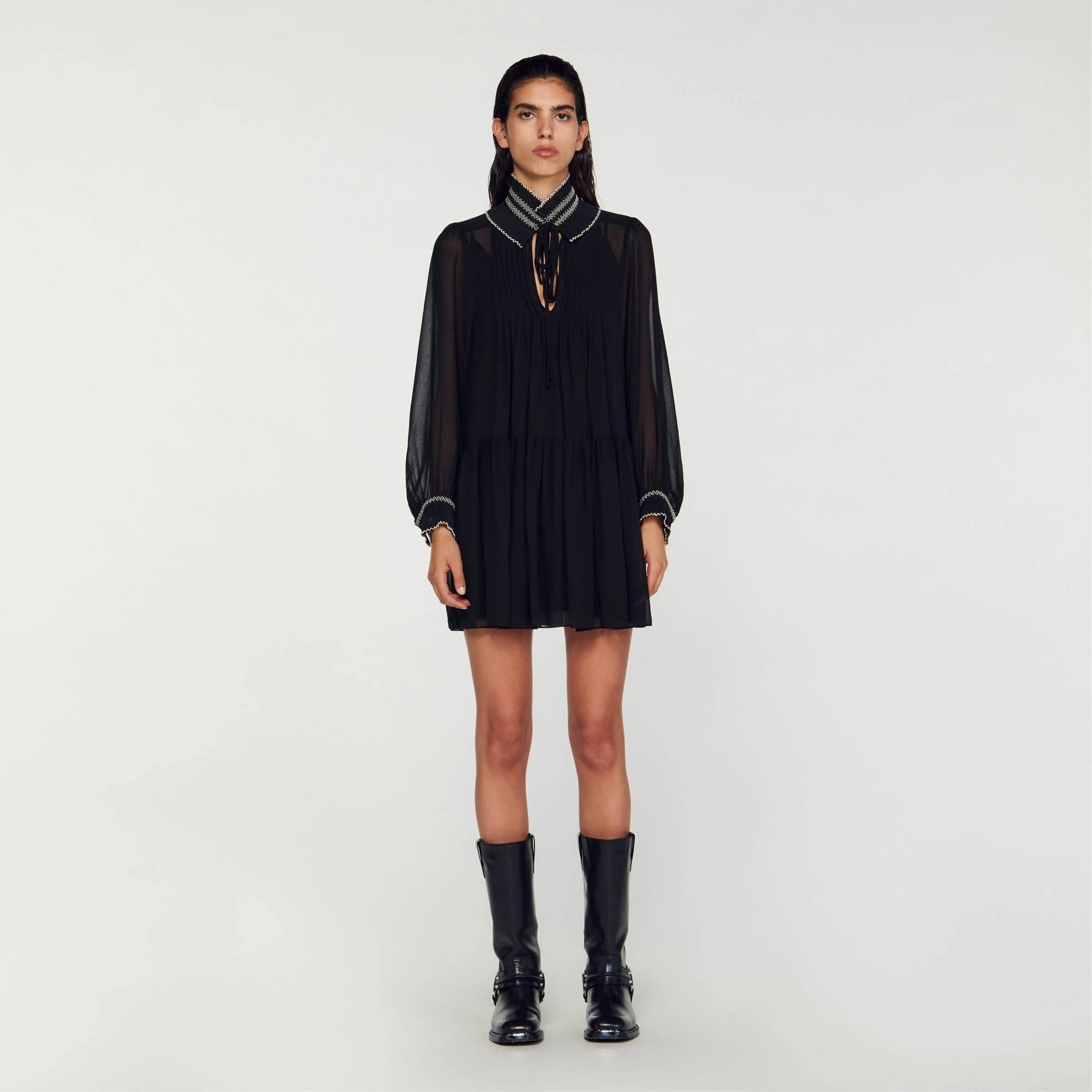 Vestido fluido de muselina