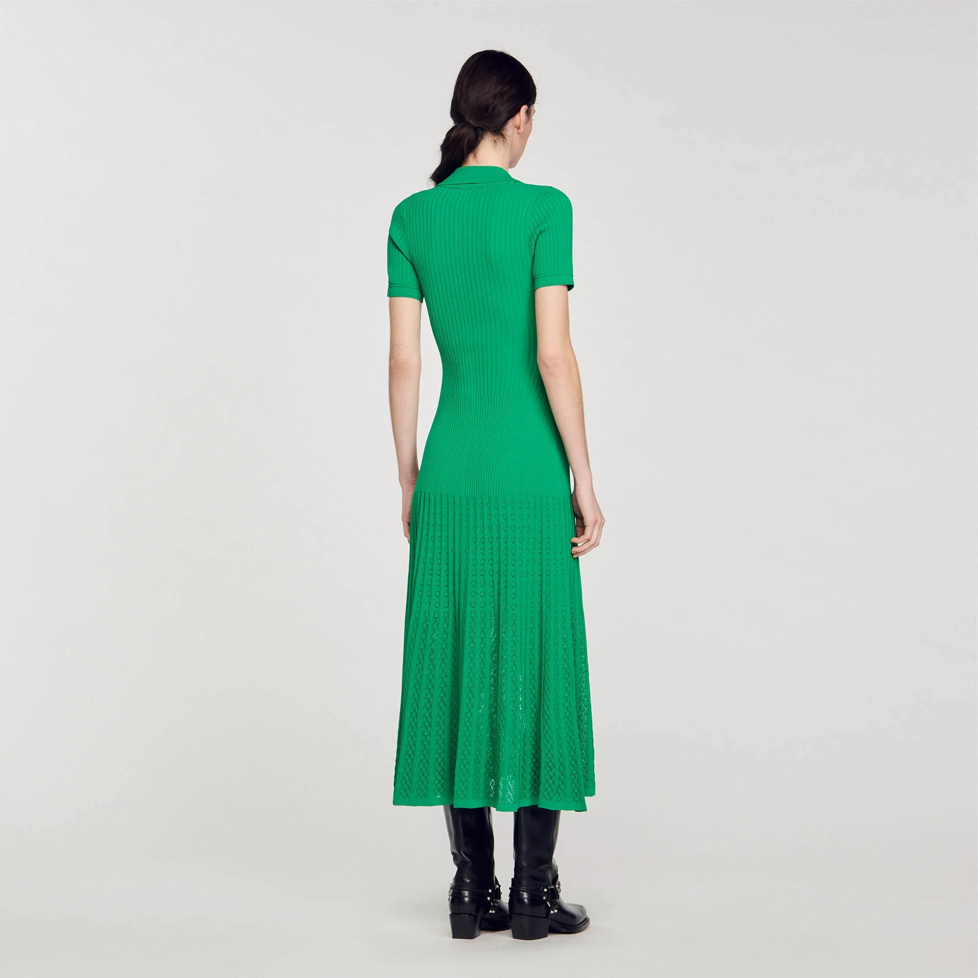 Vestido largo de punto de canalé - Imagen 5