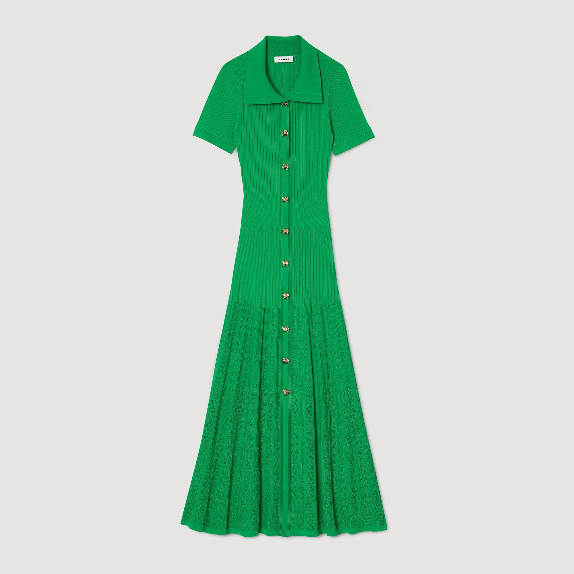 Vestido largo de punto de canalé - Imagen 6