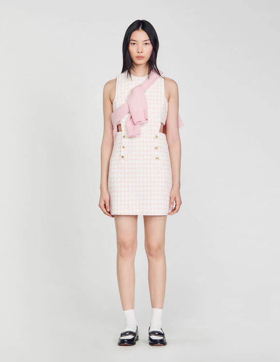 Vestido de sarga calada